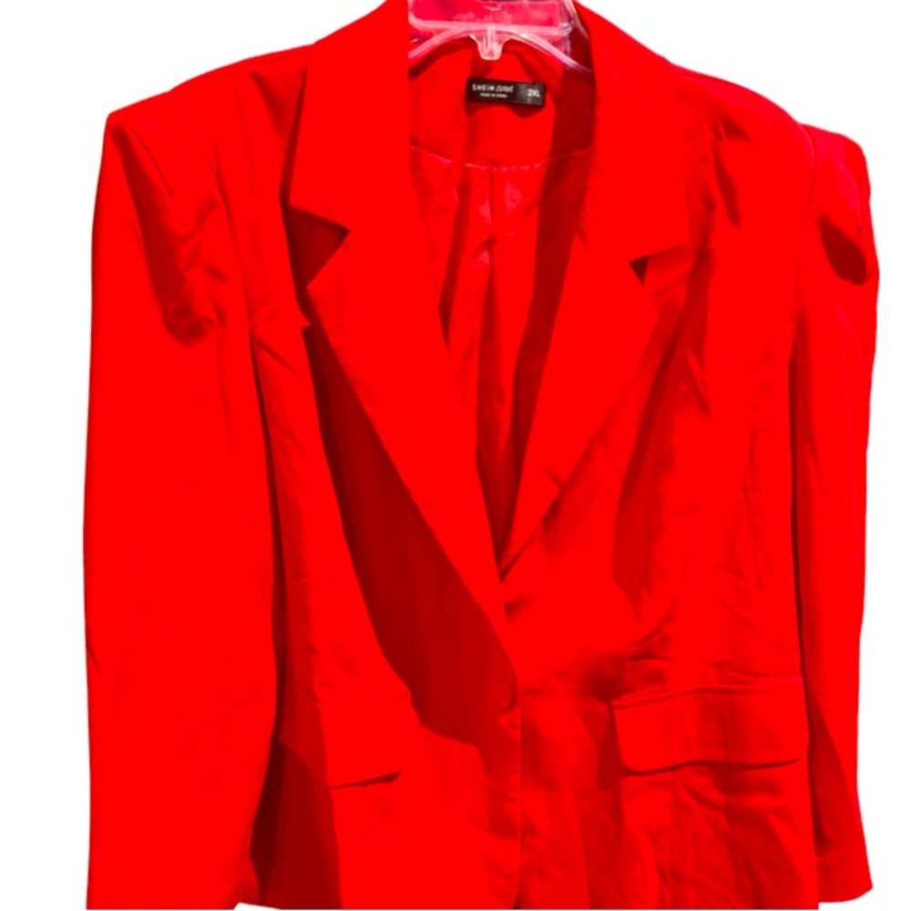 Red Shein Curve 2X Blazer